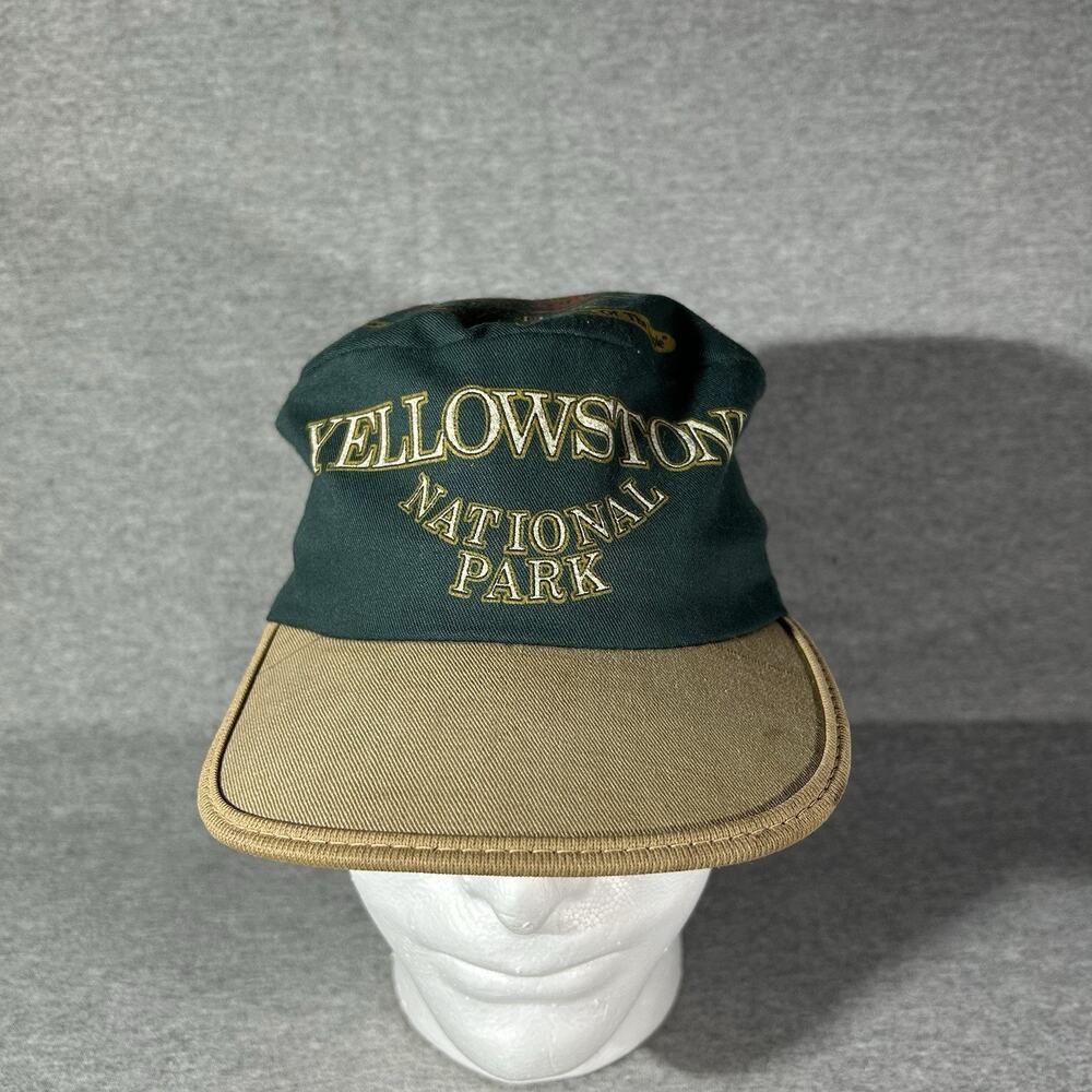 Vintage Yellowstone National Park Pillbox Painters Souvenir Travel Adventure Hat